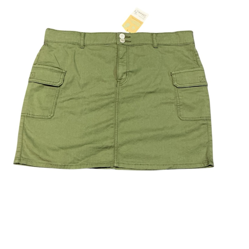 Thereabouts Olive Green Cargo Mini Skirt Size 20.5 Plus NWT Utility Pockets
